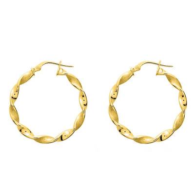 Créoles Torsadées plaqué or, Diamètre 15 mm ou 20 mm - Emanessence