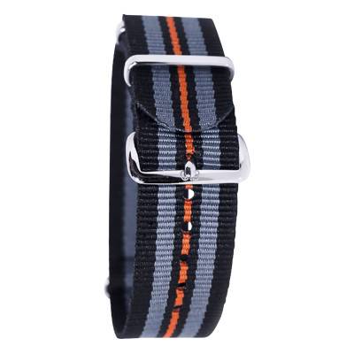 Bracelet Nato Noir/gris/orange - Bracelet BNO