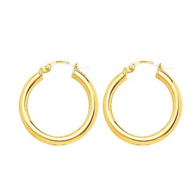 Créoles Guadeloupe Fil Rond Or Jaune 375, Diamètre 15 mm - Emanessence