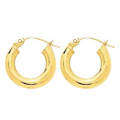 Créoles Guadeloupe Fil Rond Or Jaune 375, Diamètre 8 mm - Emanessence