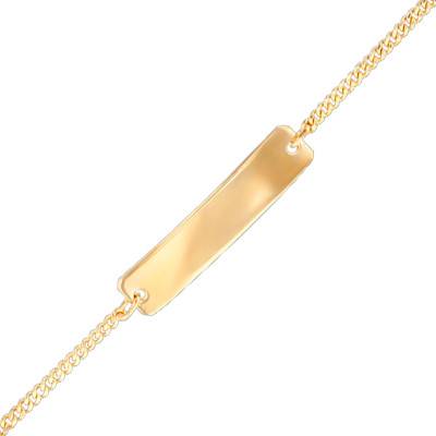 Gourmette Maille Gourmette, 20 x 4 mm, Or Jaune 750, Longueur 13 cm réglable, Largeur 1,00 mm - Bambins