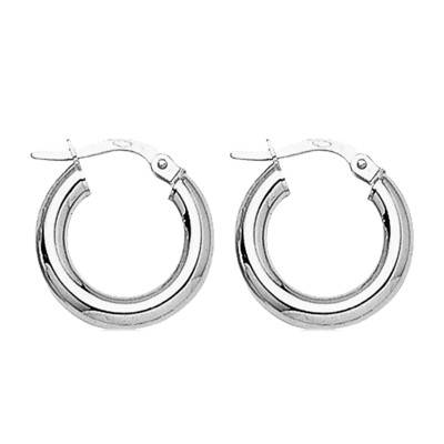 750/1000 White Gold Hoop Earrings, Diameter 8 mm to 15 mm - Emanessence