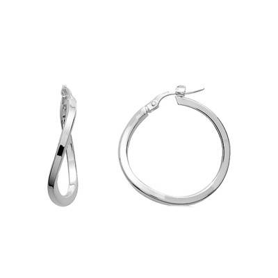 Créoles argent massif vague, Diamètre 15 mm - Emanessence