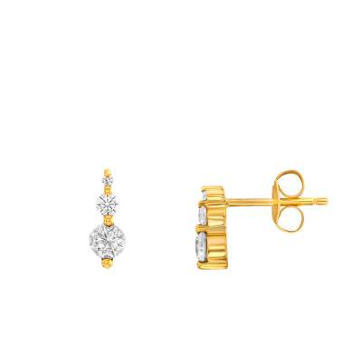 Boucles d'oreilles Trilogy Or Jaune 375 - Emanessence