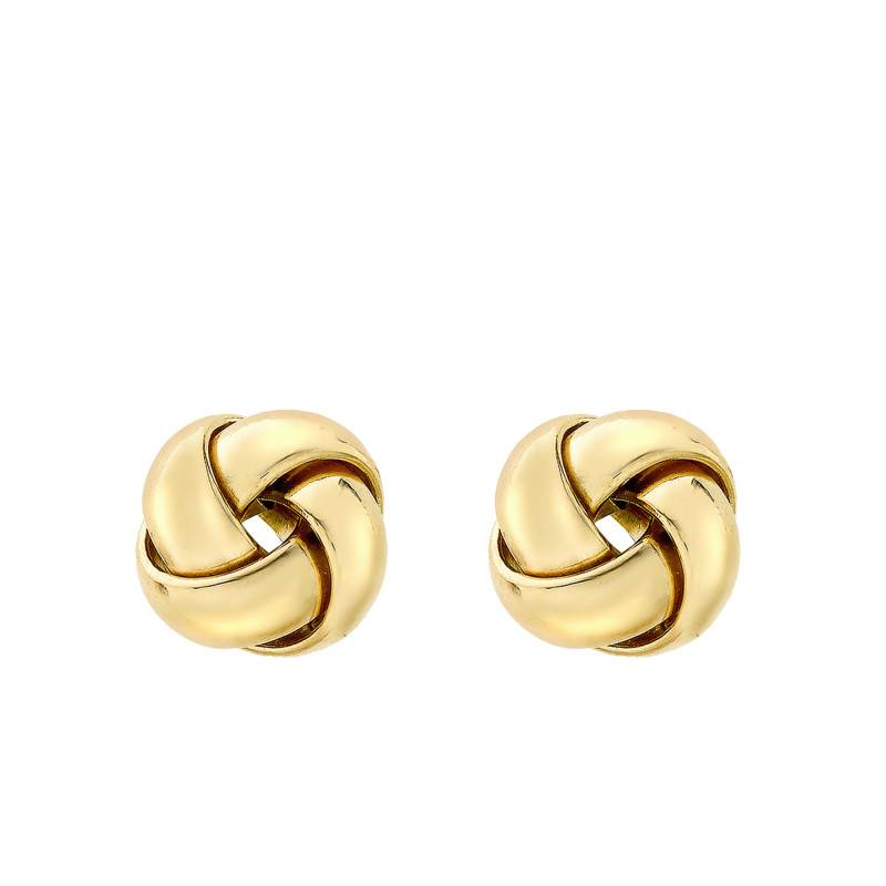 Yellow Gold 375 Round Crossover Earrings - Emanessence