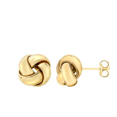 Yellow Gold 375 Round Crossover Earrings - Emanessence