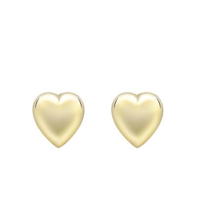 Clous d'oreilles Coeur Or Jaune 375 - Emanessence