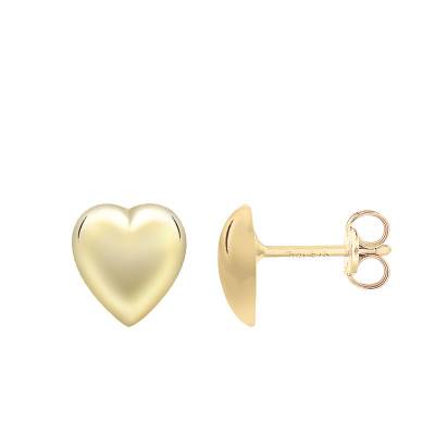 Clous d'oreilles Coeur Or Jaune 375 - Emanessence