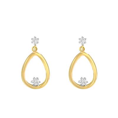 375 Yellow Gold & Zirconium Oxide Drop Earrings - Emanessence