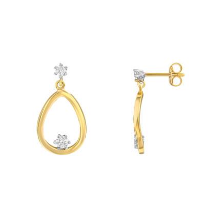 Boucles d'oreilles Or Jaune 375 & Pierres Oxyde de Zirconium - Emanessence
