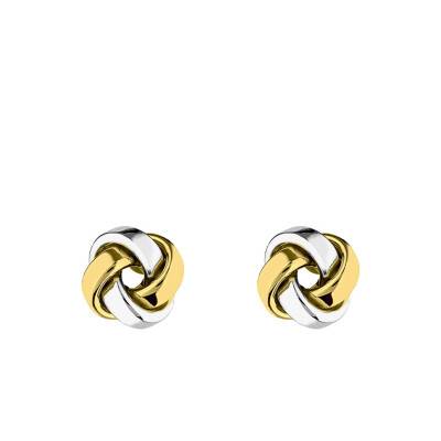 Puces d'oreilles noeud bic fil plat Or Jaune 375 - Emanessence