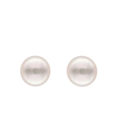750 Yellow Gold & Freshwater Cultured Pearl Stud Earrings - Emanessence