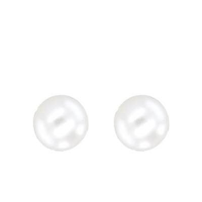 750 Yellow Gold & Freshwater Pearl Stud Earrings - Emanessence