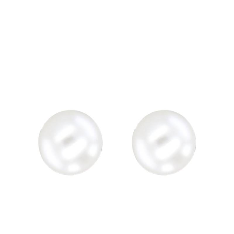 750 Yellow Gold & Freshwater Pearl Stud Earrings - Emanessence