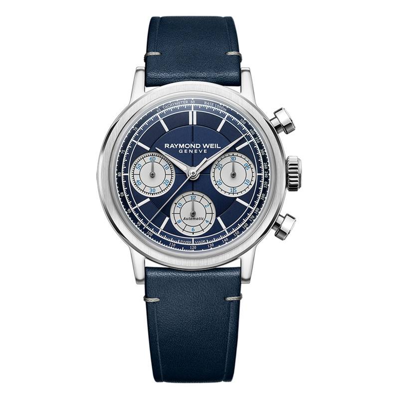 Raymond Weil Millesime Tri-Compax Chronograph Watch 39 mm - Blue Dial - Raymond Weil