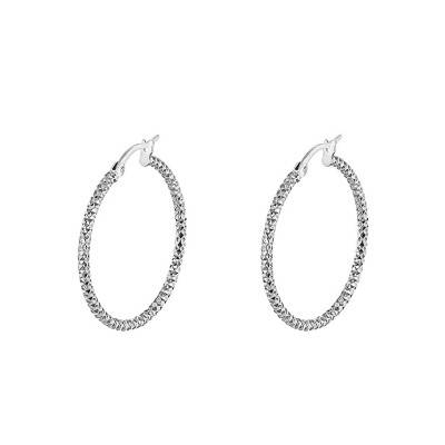 Créoles Rho Facettées Argent 925, Diamètre 25 mm à 55 mm - Emanessence
