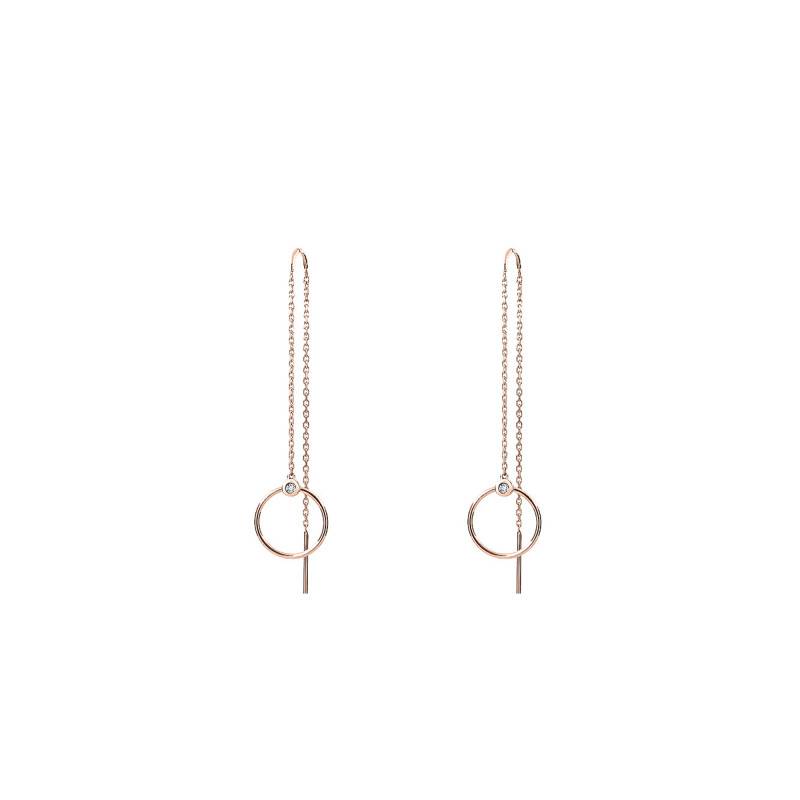 750/1000 Rose Gold Drop Earrings - Emanessence