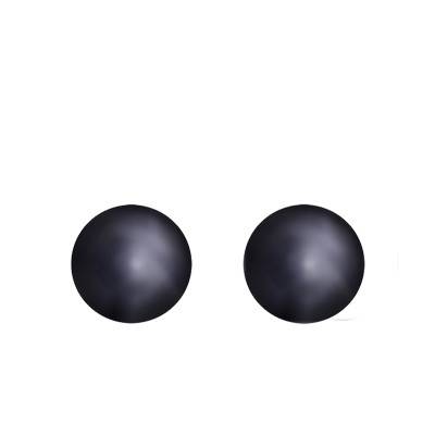 Puces d'oreilles Perles d'eau douce Noire Or Jaune 750 - Emanessence