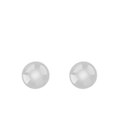 750/1000 White Gold Round Stud Earrings - Emanessence
