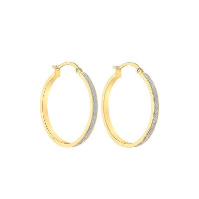 Créoles Stardust Fil Carré Or Jaune 375, Diamètre 27 mm ou 33 mm - Emanessence