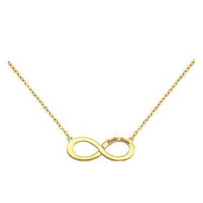 Collier Gravable Infini en Or Jaune, Longueur 40 cm - Lumiosa