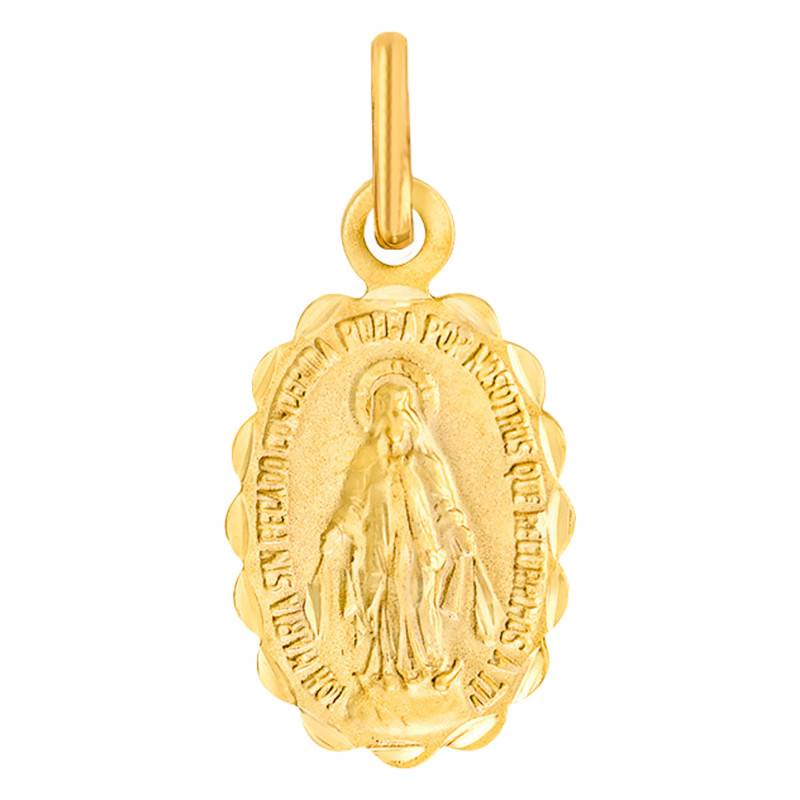 Mini Miraculous Medal in 375 Yellow Gold - Lumiosa