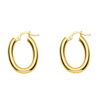 Créoles ovales plaqué or fil 3 mm, Diamètre 30 mm ou 35 mm - Emanessence