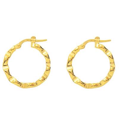 Martinique Gold-Plated Yellow Hoop Earrings, Diameter 15 mm to 25 mm - Emanessence