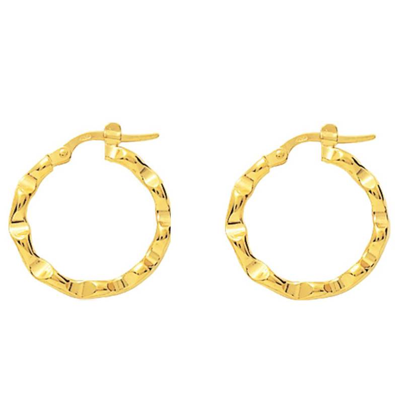 Martinique Gold-Plated Yellow Hoop Earrings, Diameter 15 mm to 25 mm - Emanessence