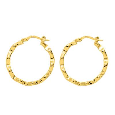 Martinique Gold-Plated Yellow Hoop Earrings, Diameter 15 mm to 25 mm - Emanessence