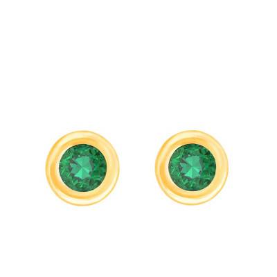 Puces d'oreilles émeraude, Or Jaune 750 - Emanessence