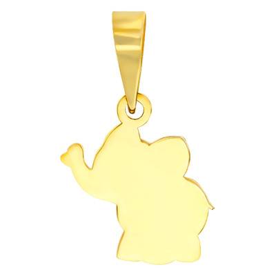 375 Yellow Gold Elephant Pendant - Bambins