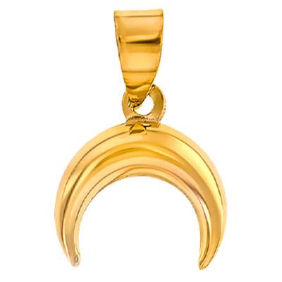 Yellow 375/1000 Gold Moon Pendant - Bambins