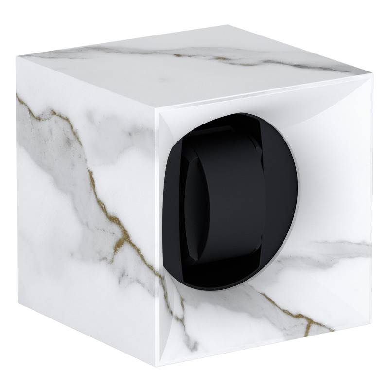Carrara White Metamorphik Startbox Rotating Watch Winder - SwissKubik