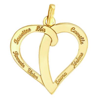 Pendentif Gravable Coeur Ajouré Or Jaune 375 ou 750 - Lumiosa