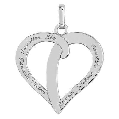 Pendentif gravable coeur ajouré argent - Lumiosa