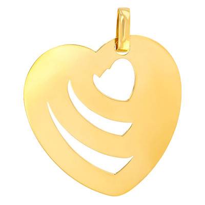 Pendentif Gravable Trois Coeurs Unis Or Jaune 375 ou 750 - Lumiosa