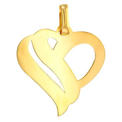 Pendentif gravable coeurs unis Or Jaune 375 ou 750 - Lumiosa