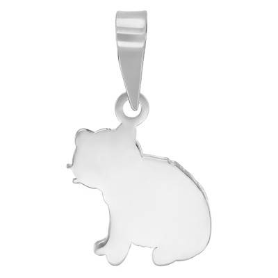 Pendentif Chat, Or Blanc 375 - Bambins