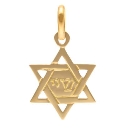 Pendentif Etoile de David Or Jaune 750 "Chadai" - Bambins