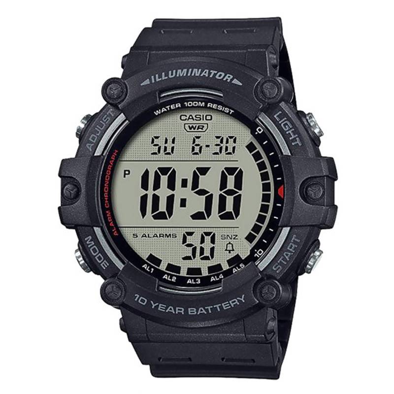 Casio Vintage Black Resin Sport Watch AE-1500WH-1AVEF - Casio Vintage