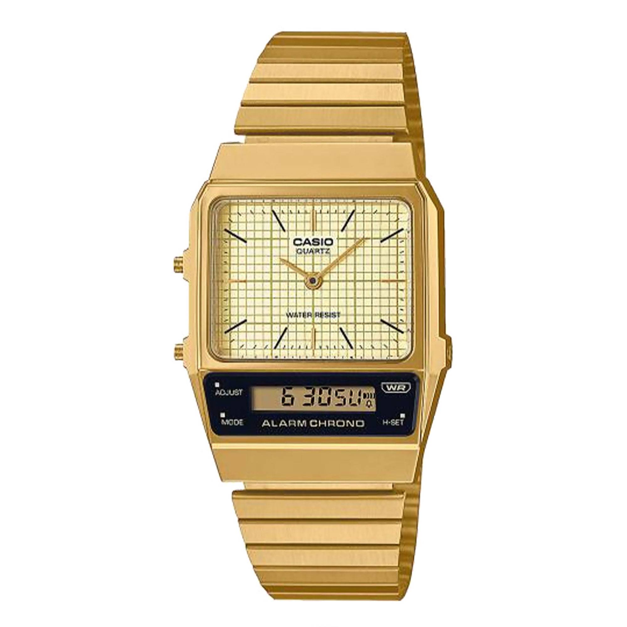 Montre Bracelet Vintage Femme Nirus - Boîtier Doré, Cadran Blanc - Chronographe