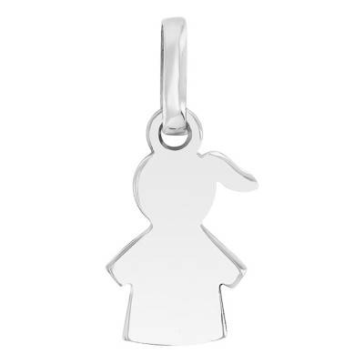Pendentif Fille Pierre de Naissance Swarovski Or Blanc 375 - Bambins