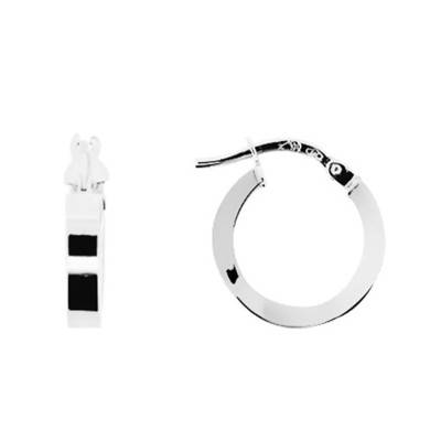 Créoles argent massif fil rectangle, Diamètre 10 mm à 20 mm - Emanessence