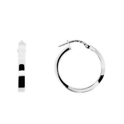 Créoles argent massif fil rectangle, Diamètre 10 mm à 20 mm - Emanessence