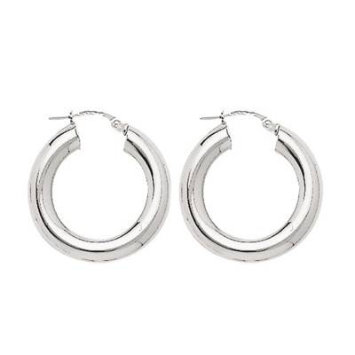 Créoles argent fil rond 5 mm, Diamètre 15 mm à 26 mm - Emanessence