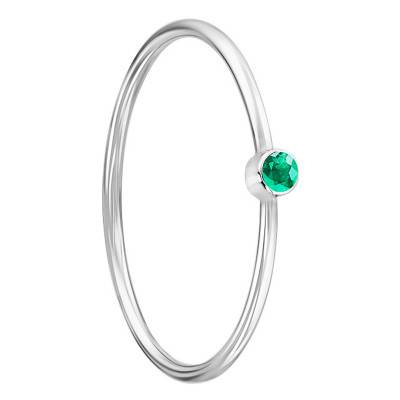 Bague Lonely Star Or Blanc 750, Emeraude 0,02 ct - Ocarat