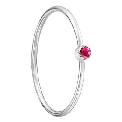 Lonely Star 750/1000 White Gold & Ruby 0.02 ct Ring - Ocarat