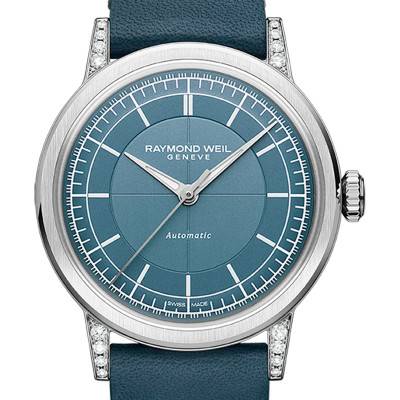 Blue Millesime Central Seconds 35 mm Watch - Blue Dial - Raymond Weil