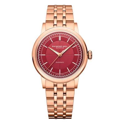 Montre Millesime Automatique Seconde Centrale 35 mm Cadran Lie de Vin - Raymond Weil